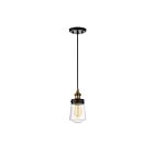 Savoy House Macauley 7-2064-1-51 1-Lights 60W Vintage Black with Warm Brass Mini Pendant