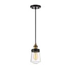 Savoy House Macauley 7-2064-1-51 1-Lights 60W Vintage Black with Warm Brass Mini Pendant