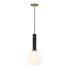 Savoy House Callaway 7-2902-1-263 1-Light 60W Black Marble with Warm Brass Pendant