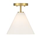 Savoy House 7-4011-1-322 1-Light 60W Warm Brass Semi Flush Mount