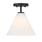 Savoy House 7-4011-1-89 1-Light 60W Matte Black Semi Flush Mount