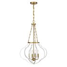 Savoy House 7-4866-4-142 4-Lights 240W White and Warm Brass Pendant