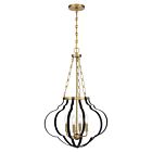 Savoy House 7-4866-4-143 4-Lights 240W Matte Black and Warm Brass Pendant