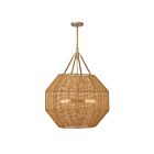Savoy House Selby 7-5106-5-177 5-Lights 300W Burnished Brass and Rattan Pendant