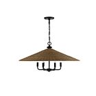 Savoy House Eman 7-7772-6-180 6-Lights 360W Matte Black with Dark Rattan Pendant