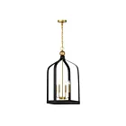 Savoy House Sheffield 7-7802-4-143 4-Lights 240W Matte Black with Warm Brass Accents Pendant