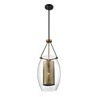 Savoy House Essentials Dunbar 7-9063-1-95 1-Lights 60W Warm Brass with Bronze Accents Pendant