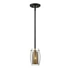 Savoy House Essentials Dunbar 7-9064-1-95 1-Lights 60W Warm Brass with Bronze Accents Mini Pendant