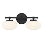 Savoy House 8-1050-2-BK 2-Lights 120W Matte Black Bath Vanity Light