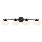 Savoy House 8-1050-4-BK 4-Lights 240W Matte Black Bath Vanity Light