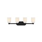 Savoy House 8-1245-4-BK Baldwin 4-Lights 60W Black Incandescent/LED Vanity Light