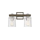 Savoy House 8-1255-2-165 Halifax 2-Lights 120W Satin Nickel with Gray Wood Vanity Light