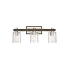 Savoy House 8-1255-3-165 Halifax 3-Lights 180W Satin Nickel with Gray Wood Vanity Light