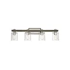 Savoy House 8-1255-4-165 Halifax 4-Lights 240W Satin Nickel with Gray Wood Vanity Light