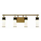 Savoy House 8-1638-4-143 Abel 4-Lights 32W Matte Black with Warm Brass Accents Vanity Light
