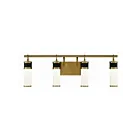 Savoy House 8-1638-4-143 Abel 4-Lights 32W Matte Black with Warm Brass Accents Vanity Light