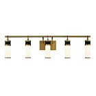 Savoy House 8-1638-5-143 Abel 5-Lights 40W Matte Black with Warm Brass Accents Vanity Light