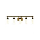 Savoy House 8-1638-5-143 Abel 5-Lights 40W Matte Black with Warm Brass Accents Vanity Light