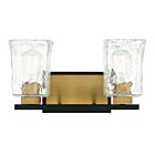 Savoy House 8-1720-2-143 Sidney 2-Lights 120W Matte Black with Warm Brass Accents Vanity Light