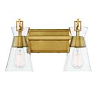 Savoy House Essentials 8-1830-2-322 Lakewood 2-Lights 120W Warm Brass Bathroom Vanity Light Fixtures