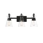 Savoy House Essentials 8-1830-3-BK Lakewood 3-Lights 180W Matte Black Vanity Light