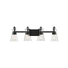 Savoy House Essentials 8-1830-4-BK Lakewood 4-Lights 240W Matte Black Vanity Light