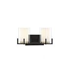 Savoy House 8-1977-2-143 Eaton 2-Lights 120W Matte Black with Warm Brass Accents Vanity Light