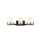 Savoy House 8-1977-3-143 Eaton 3-Lights 180W Matte Black with Warm Brass Accents Vanity Light