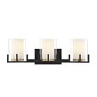 Savoy House 8-1977-3-143 Eaton 3-Lights 180W Matte Black with Warm Brass Accents Vanity Light
