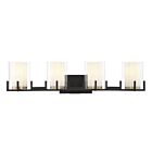Savoy House 8-1977-4-143 Eaton 4-Lights 240W Matte Black with Warm Brass Accents Vanity Light
