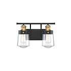 Savoy House 8-2069-2-51 Macauley 2-Lights 120W Vintage Black with Warm Brass Vanity Light