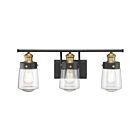 Savoy House 8-2069-3-51 Macauley 3-Lights 180W Vintage Black with Warm Brass Vanity Light