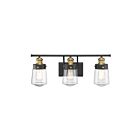 Savoy House 8-2069-3-51 Macauley 3-Lights 180W Vintage Black with Warm Brass Vanity Light