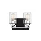 Savoy House 8-2154-2-67 Redmond 2-Lights 120W Matte Black with Polished Chrome Accents Vanity Light