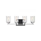 Savoy House 8-2154-4-67 Redmond 4-Lights 240W Matte Black with Polished Chrome Accents Vanity Light