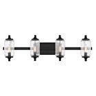 Savoy House 8-3024-4-BK 4-Lights 240W Matte Black Bath Vanity Light