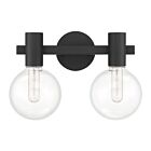Savoy House Essentials 8-3076-2-BK Wright 2-Lights 120W Matte Black Vanity Light