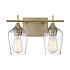 Savoy House Essentials 8-4030-2-322 Octave 2-Lights 120W Warm Brass Bathroom Vanity Light