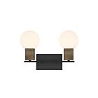 Savoy House 8-4081-2-BK Jarrell 2-Lights 60W Black Incandescent/LED Vanity Light