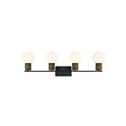 Savoy House 8-4081-4-BK Jarrell 4-Lights 60W Black Incandescent/LED Vanity Light