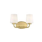 Savoy House Essentials 8-4090-2-322 Capra 2-Lights 120W Warm Brass Vanity Light