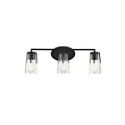 Savoy House Essentials 8-7045-3-BK Sacremento 3-Lights 180W Black Vanity Light