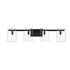 Savoy House 8-8204-4-BK Genry 4-Lights 240W Black Vanity Light 