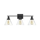Savoy House Essentials 8-9130-3-BK Drake 3-Lights 180W Black Vanity Light