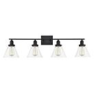 Savoy House Essentials 8-9130-4-BK Drake 4-Lights 240W Black Vanity Light