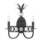Savoy House 9-1207-2-188 Hearst 2-Lights 60W Black Incandescent/LED Indoor Wall Light
