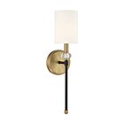 Savoy House Tivoli 9-1888-1-143 1-Light Matte Black with Warm Brass Accents Wall Sconce