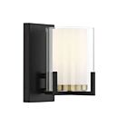 Savoy House Eaton 9-1977-1-143 1-Light Matte Black with Warm Brass Accents Wall Sconce
