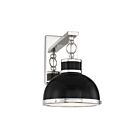 Savoy House Corning 9-8884-1-173 1-Light Black with Polished Nickel Accents Wall Sconce