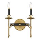 Savoy House 9-9510-2-143 2-Lights 120W Matte Black and Warm Brass Wall Sconce